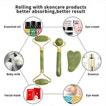 Jade Roller & Gua Sha Set – Gesichtsmassage aus echtem Naturstein