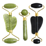 Jade Roller & Gua Sha Set – Gesichtsmassage aus echtem Naturstein